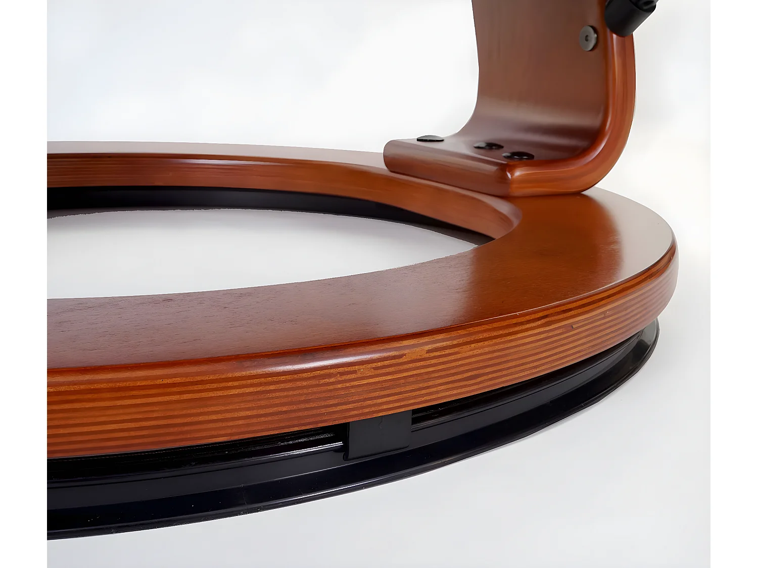 Fauteuil relax Edmonton avec pouf,  noir, doré