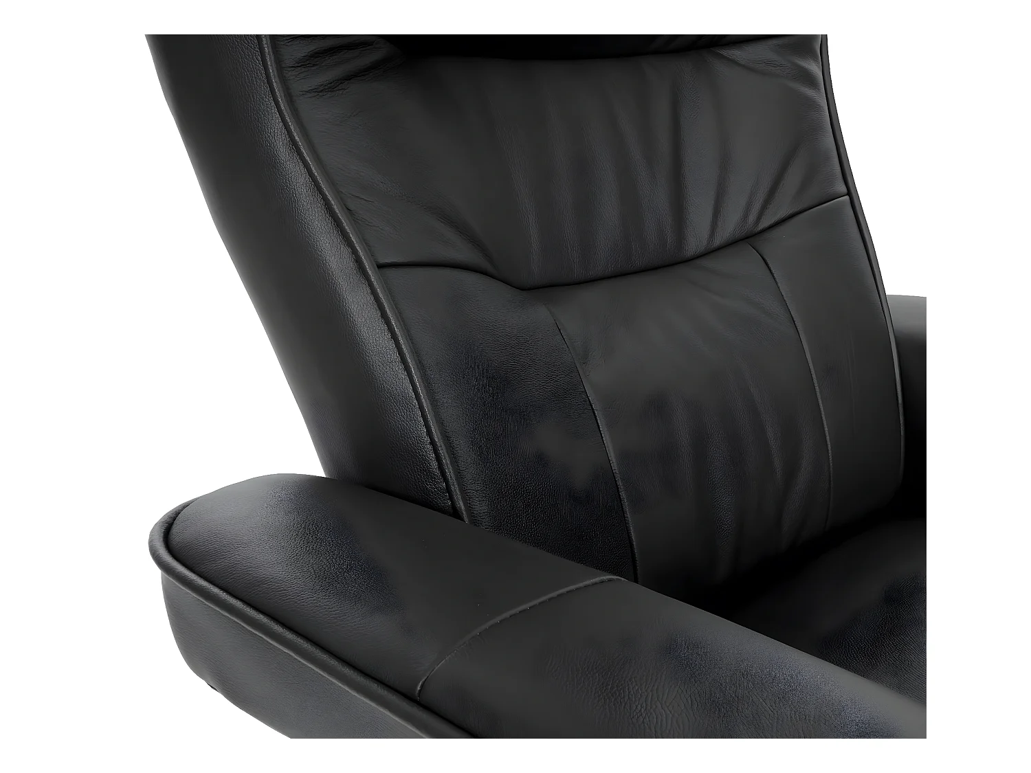 Sillón reclinable Edmonton con taburete,  negro, color miel