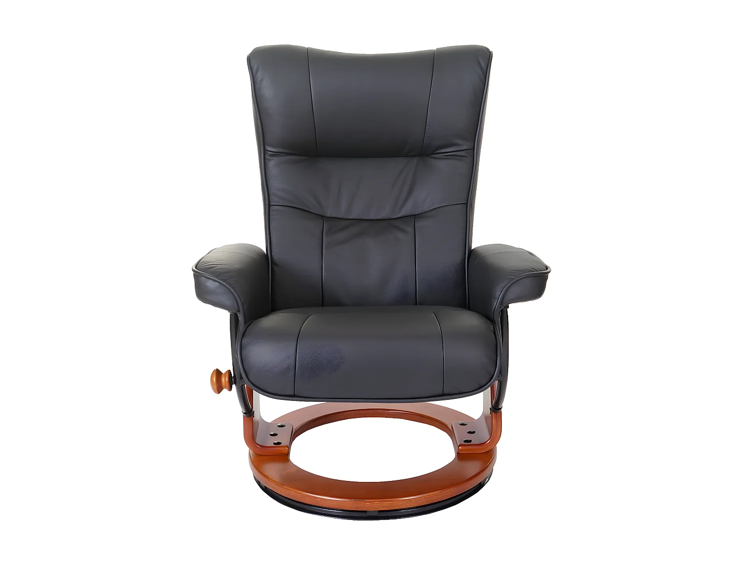 Sillón reclinable Edmonton con taburete,  negro, color miel