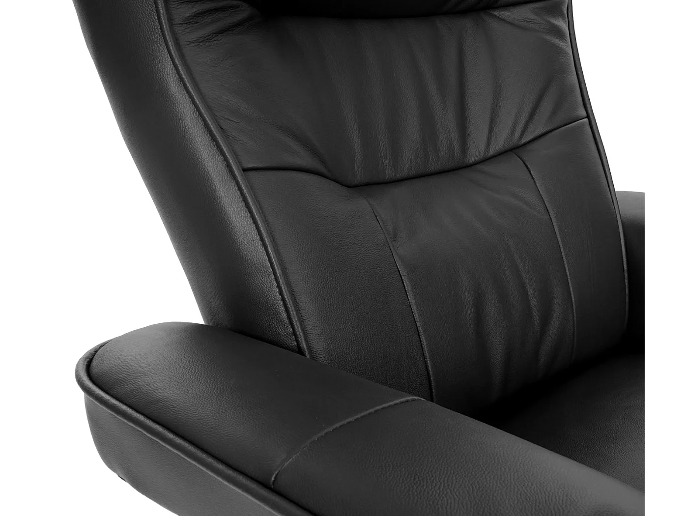 Relaxfauteuil Edmonton met voetenbank,  zwart, honingkleurig