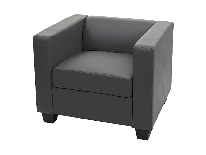 Fotel wypoczynkowy Lille,  imitacja skóry, ciemnoszary