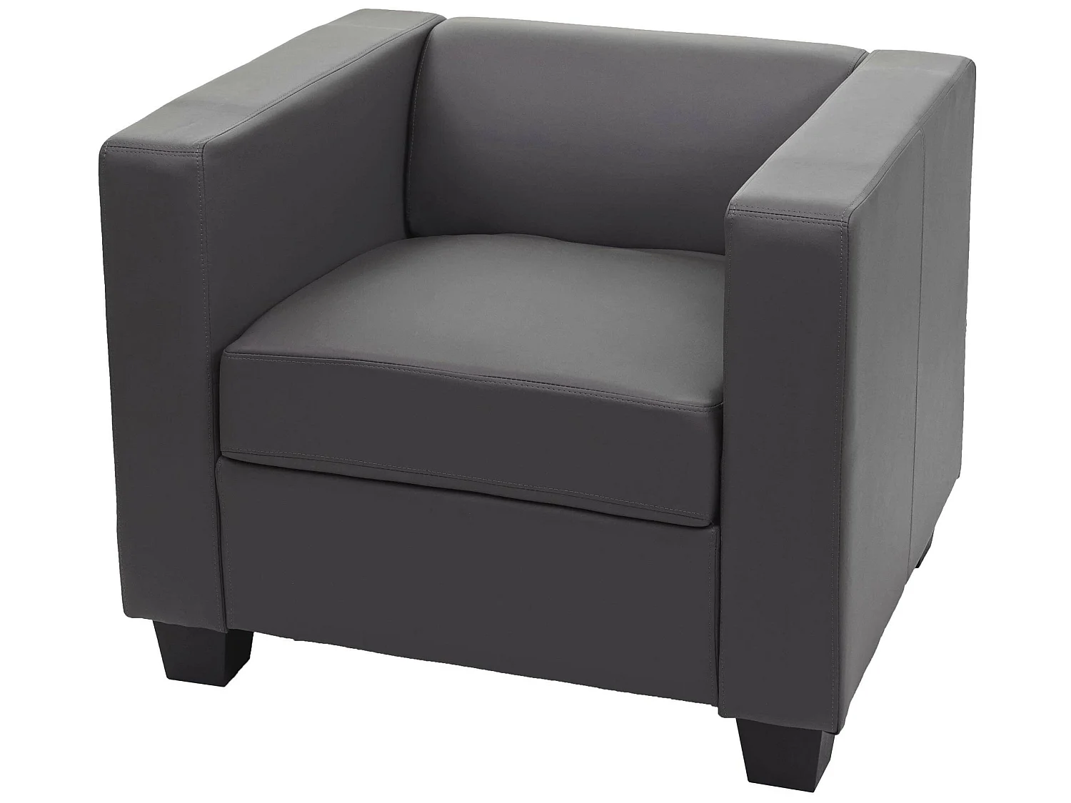 Fauteuil lounge Lille,  similicuir, gris foncé