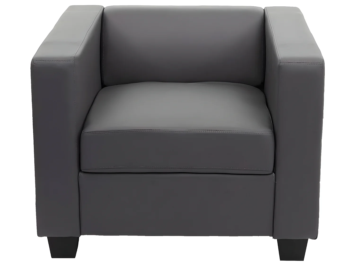 Fauteuil lounge Lille,  similicuir, gris foncé