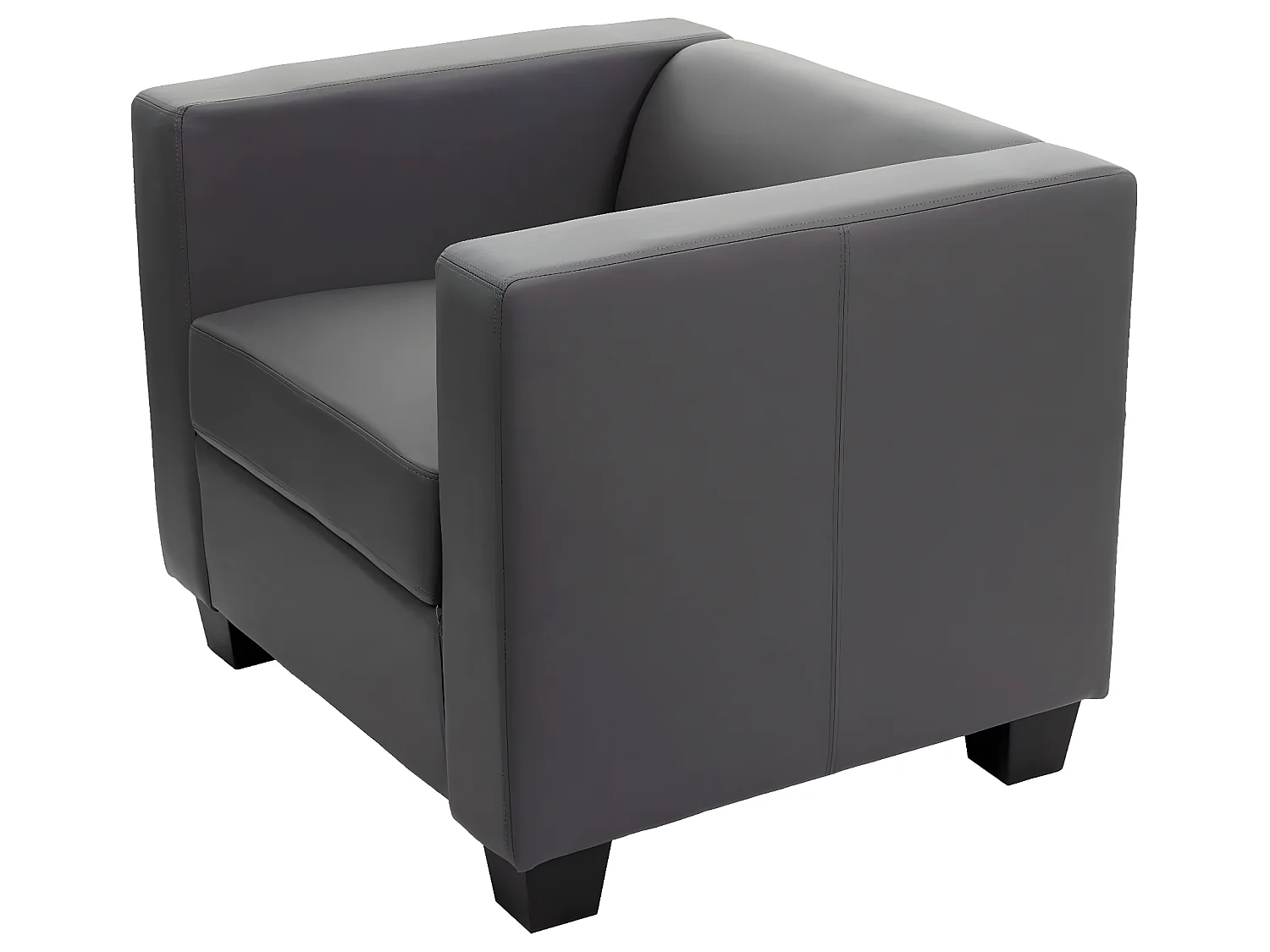Fauteuil lounge Lille,  similicuir, gris foncé