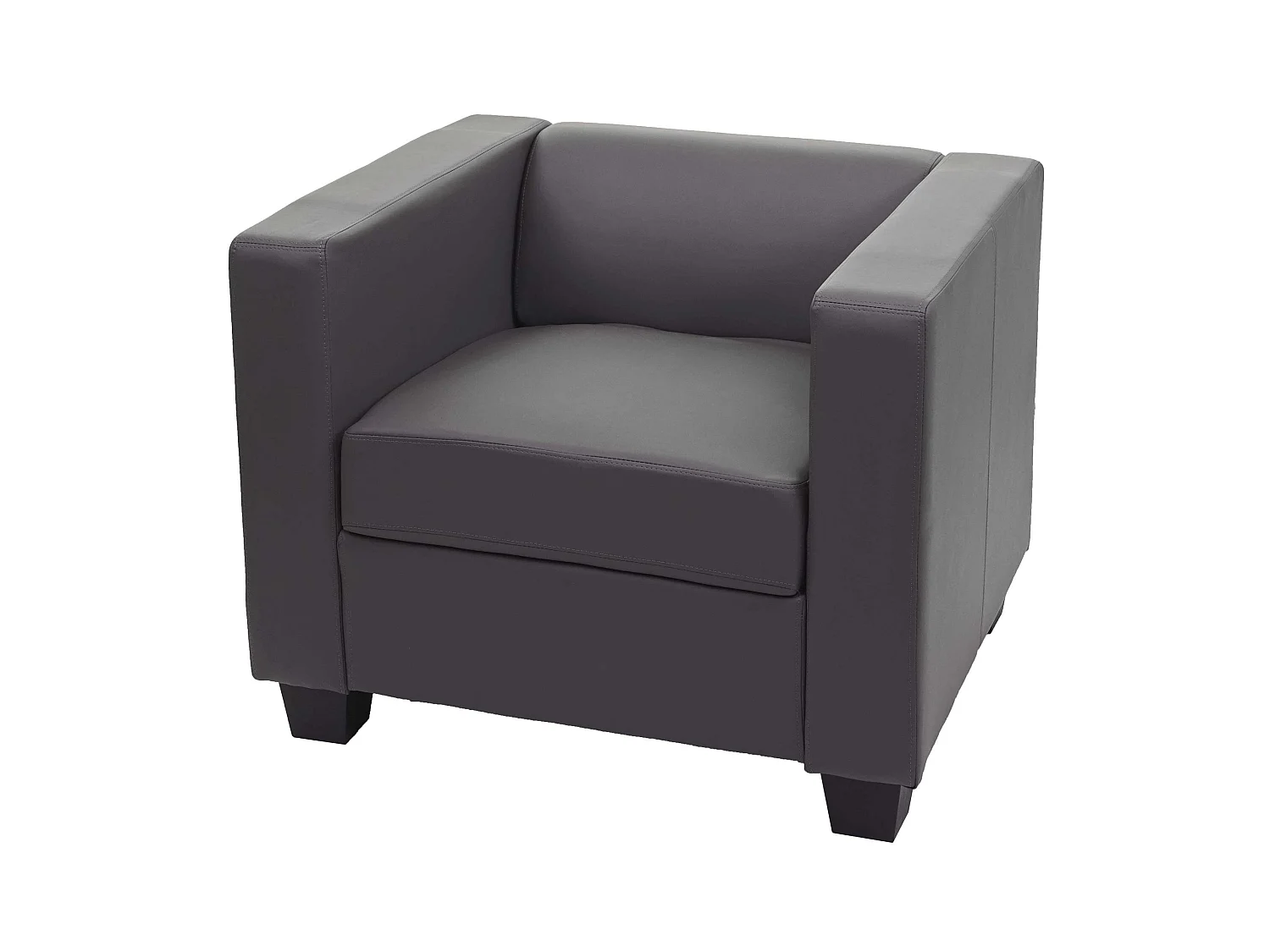 Fauteuil lounge Lille,  similicuir, gris foncé