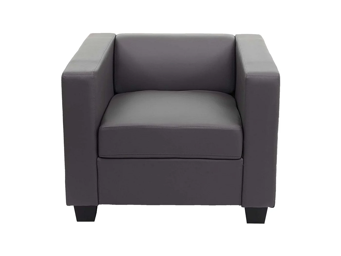 Fauteuil lounge Lille,  similicuir, gris foncé