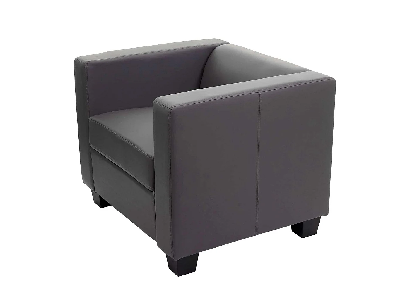 Fauteuil lounge Lille,  similicuir, gris foncé