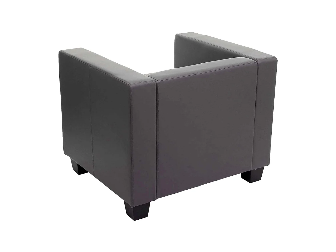 Fauteuil lounge Lille,  similicuir, gris foncé