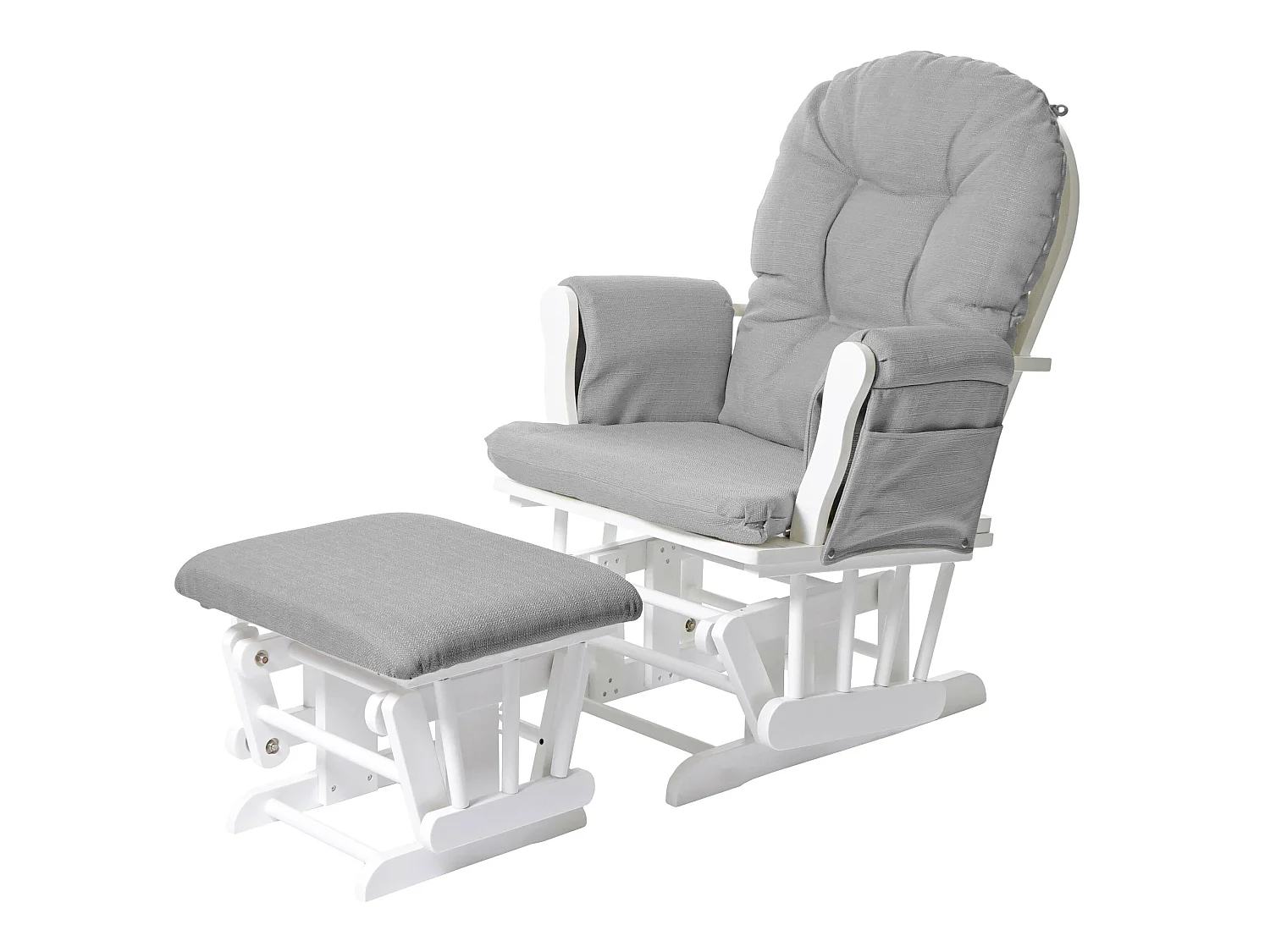 Fauteuil relax MCW-C76 Fauteuil oscillant,  gris clair, monture blanche