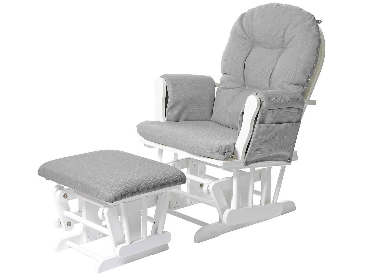 Fauteuil relax MCW-C76 Fauteuil oscillant,  gris clair, monture blanche