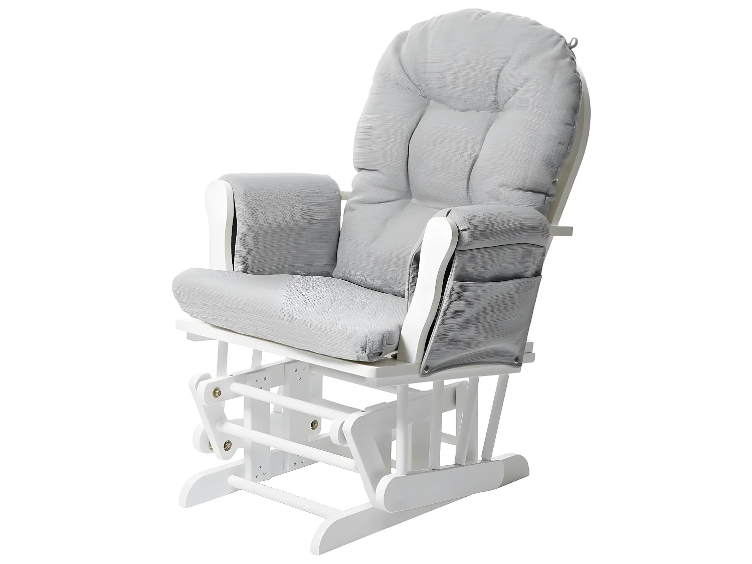 Fauteuil relax MCW-C76 Fauteuil oscillant,  gris clair, monture blanche