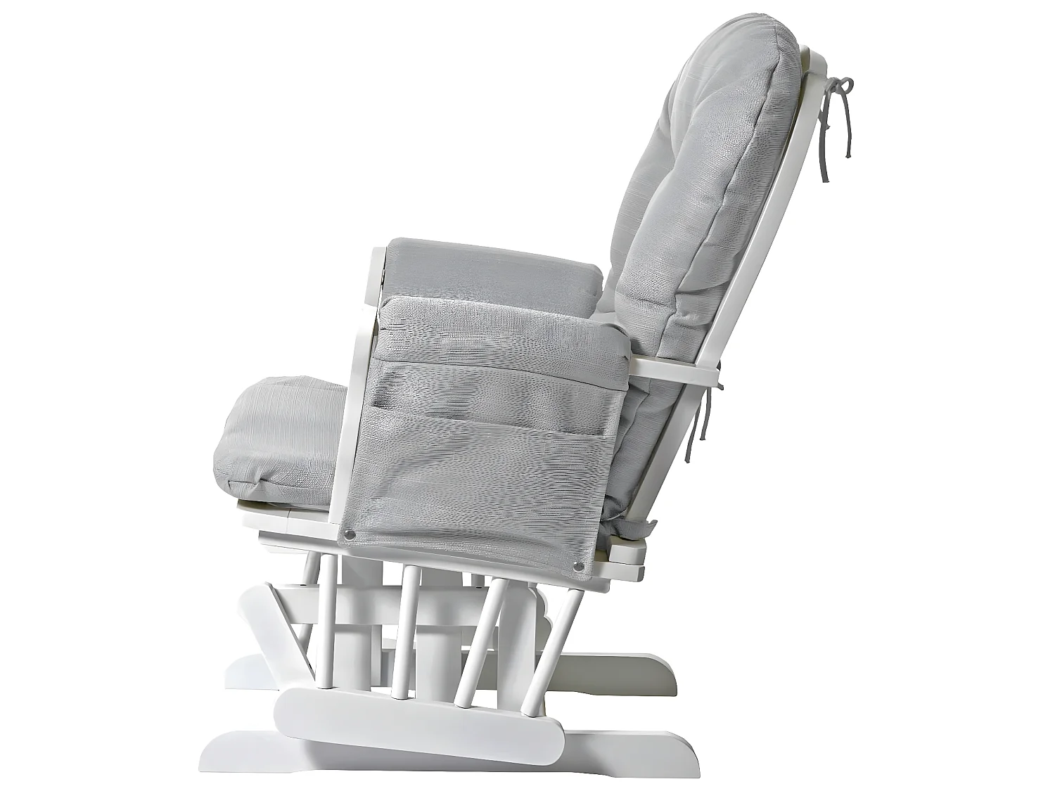 Fauteuil relax MCW-C76 Fauteuil oscillant,  gris clair, monture blanche