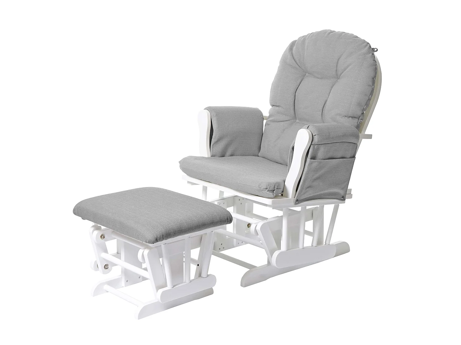 Leżanka MCW-C76 Krzesło obrotowe,  tkanina/tekstylia, jasnoszary, biała rama