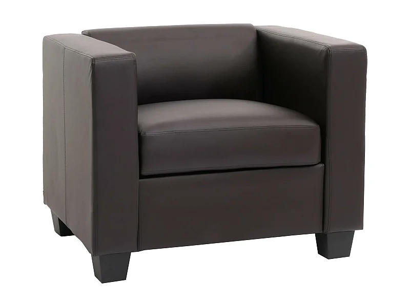 Fauteuil Loungefauteuil Lille,  kunstleer, koffie