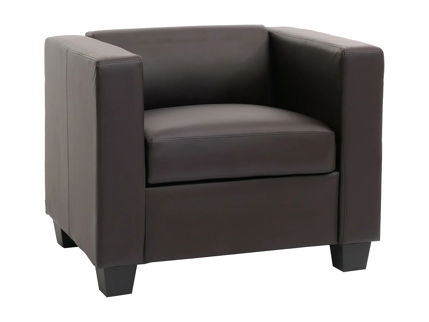 Fauteuil Loungefauteuil Lille,  kunstleer, koffie