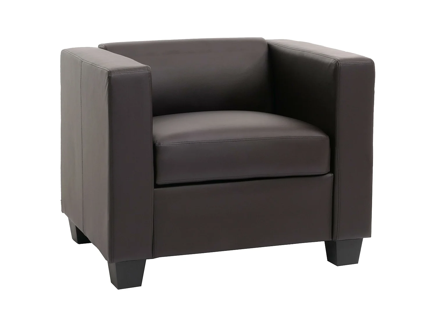Fauteuil lounge Lille,  simili-cuir café