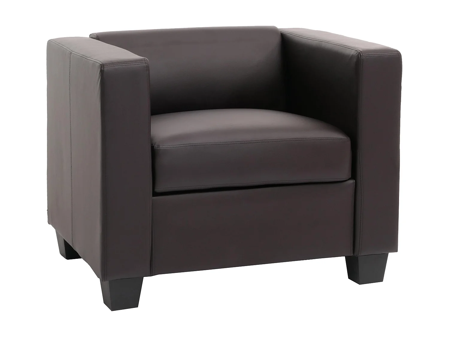 Fauteuil lounge Lille,  simili-cuir café