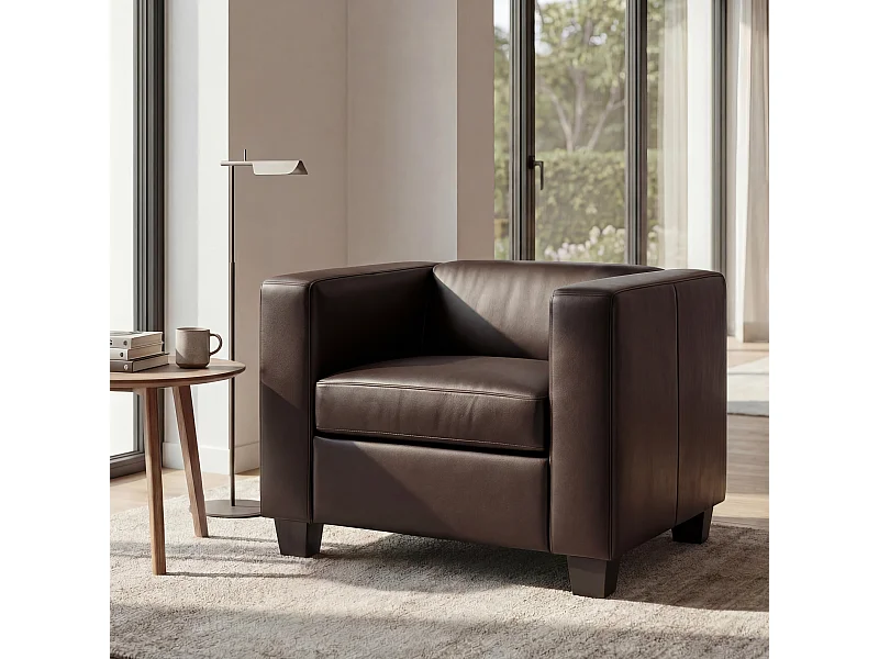Fauteuil Loungefauteuil Lille,  Kunstleer, coffee
