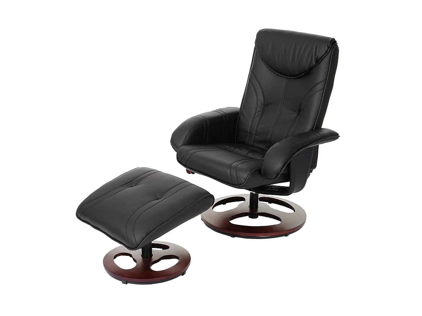 Fauteuil de relaxation MCW-C46 avec pouf,  noir