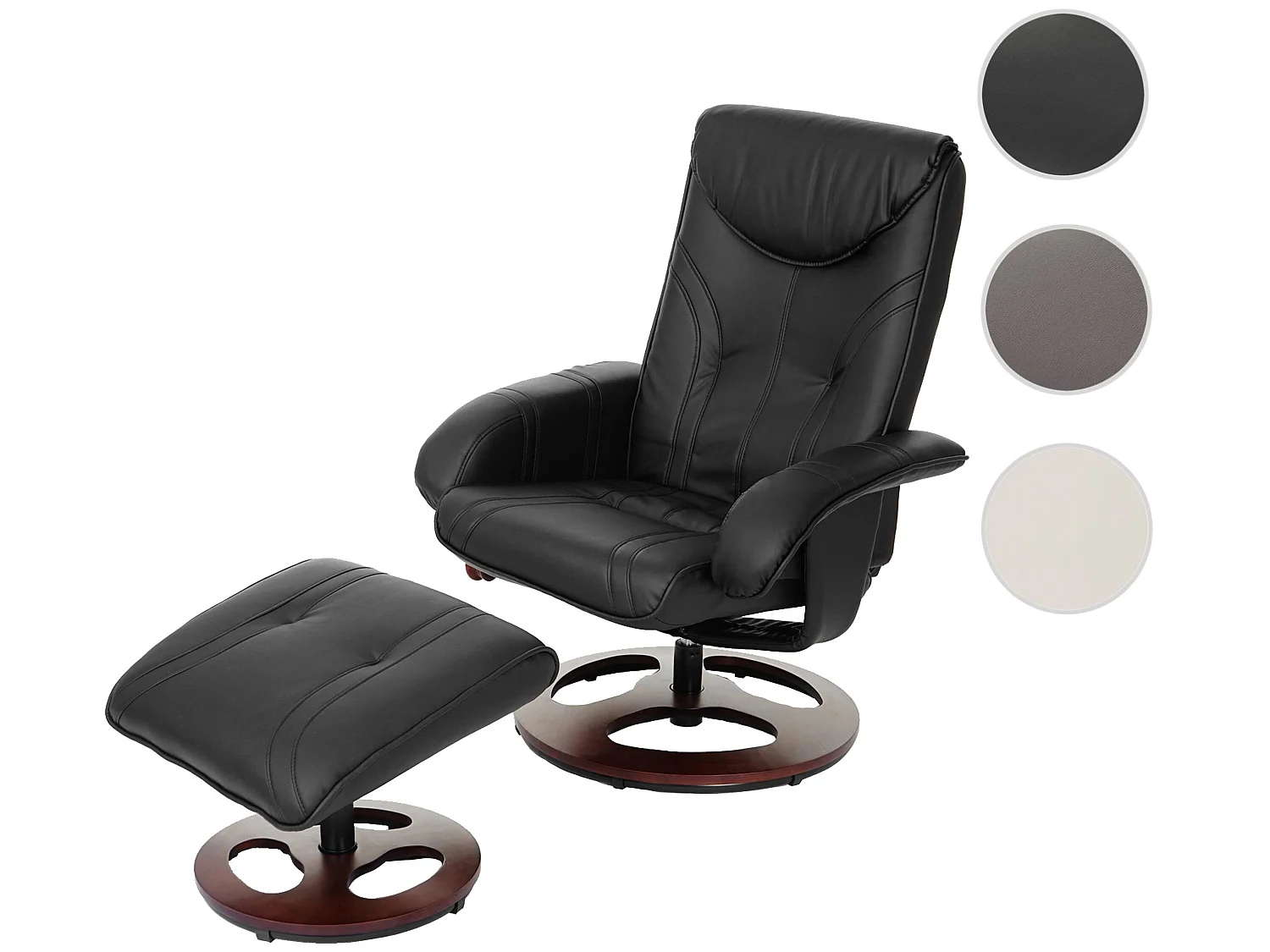 Leżanka MCW-C46 z taboretem,  czarny