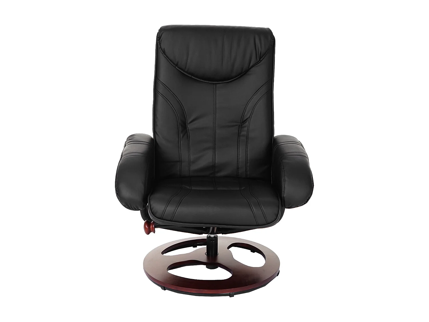 Relaxfauteuil MCW-C46 met voetenbank,  zwart