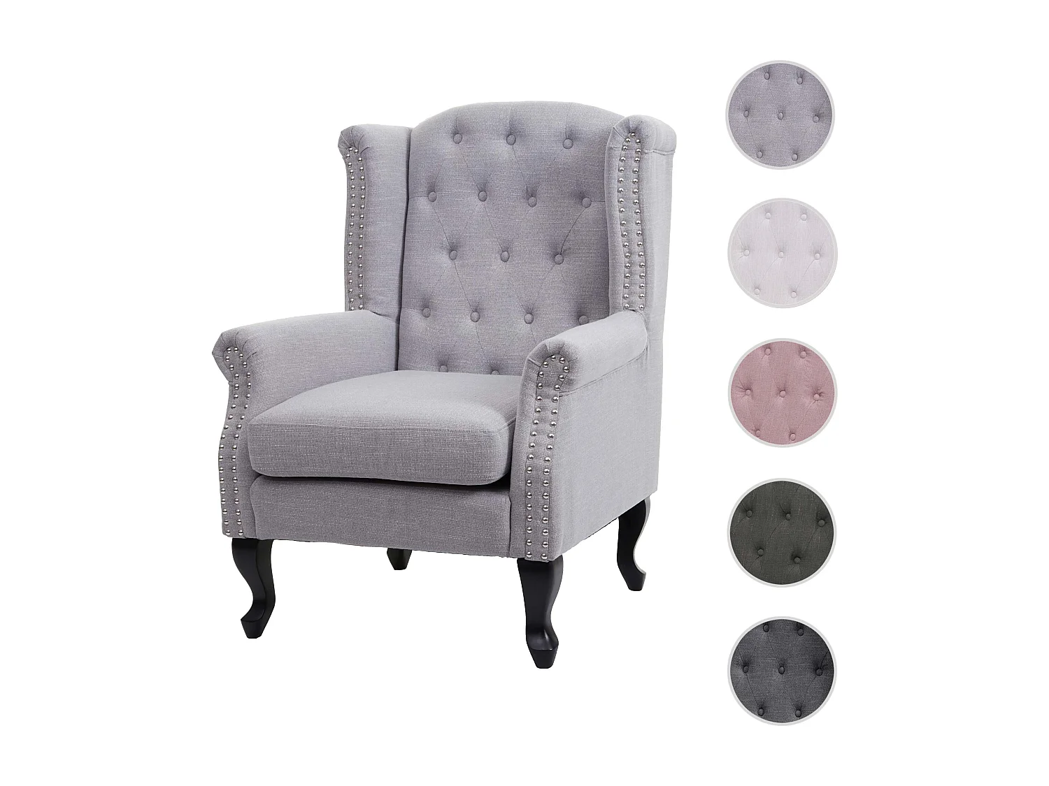 Relaxfauteuil Oxford,  grijs zonder voetenbank