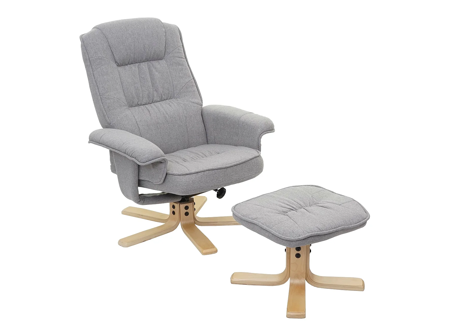 Fauteuil relax H56 avec pouf,  gris clair
