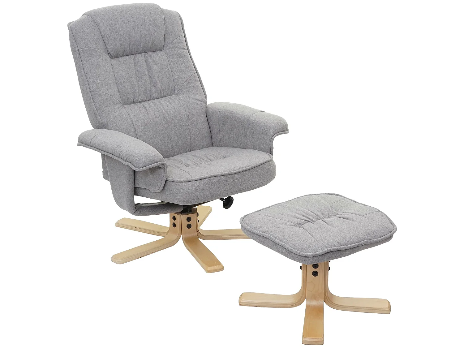 Fotel Relax H56 z taboretem,  jasnoszary