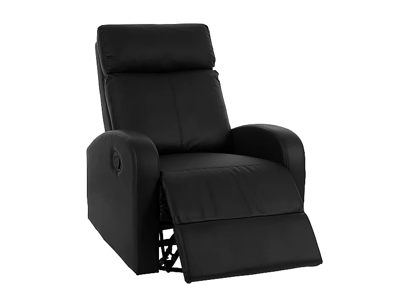 Poltrona relax reclinabile girevole dondolo MCW-A54 premium ecopelle nero