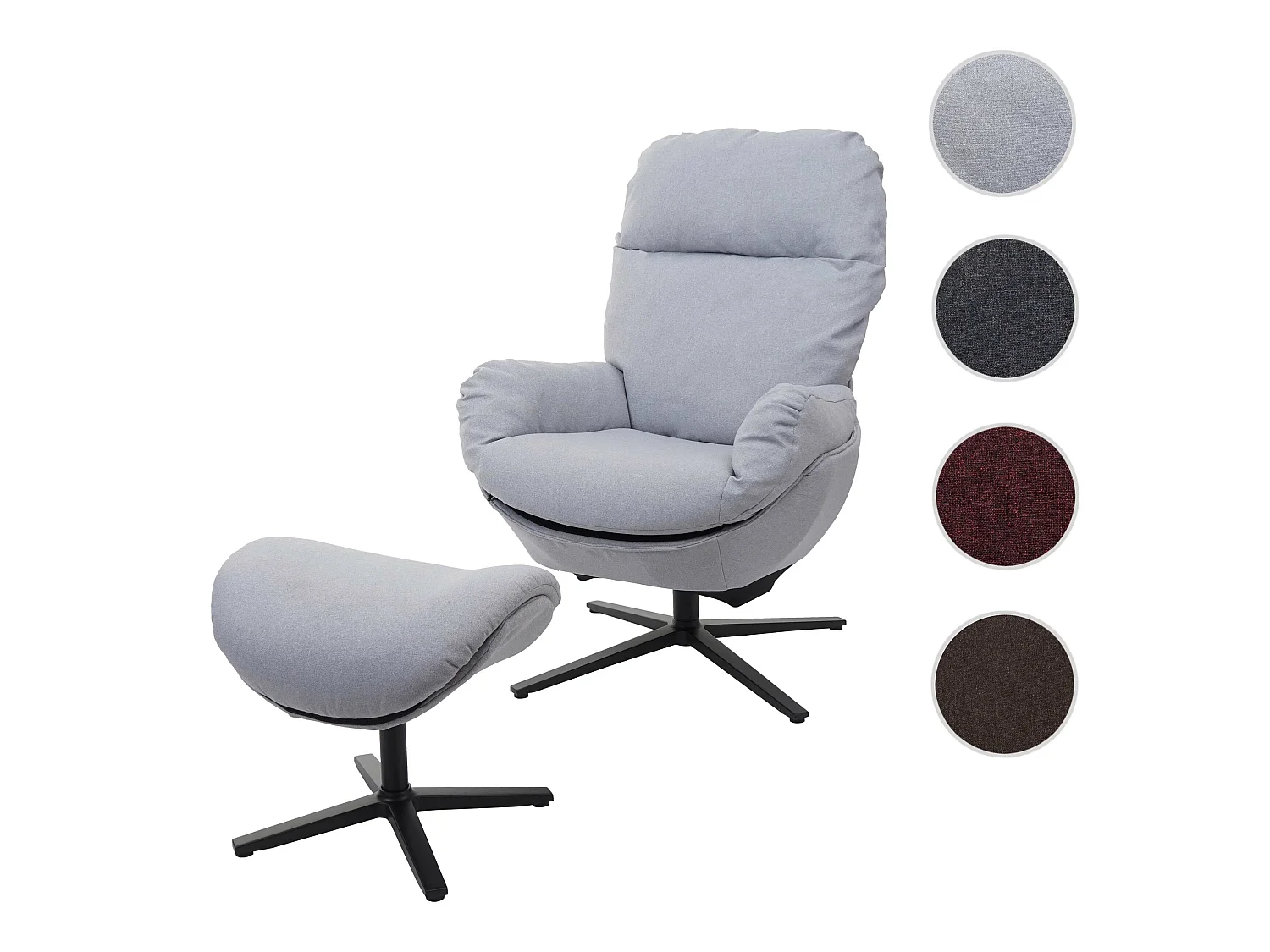 Leżanka + taboret obrotowy MCW-L12,  jasnoszary