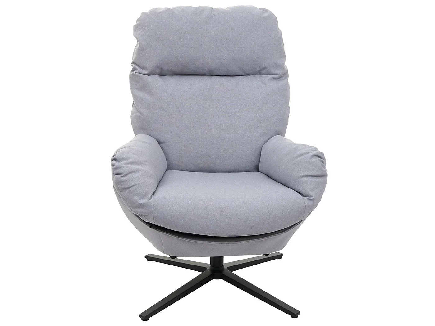 Fauteuil relax + pouf MCW-L12 pivotant,  gris clair