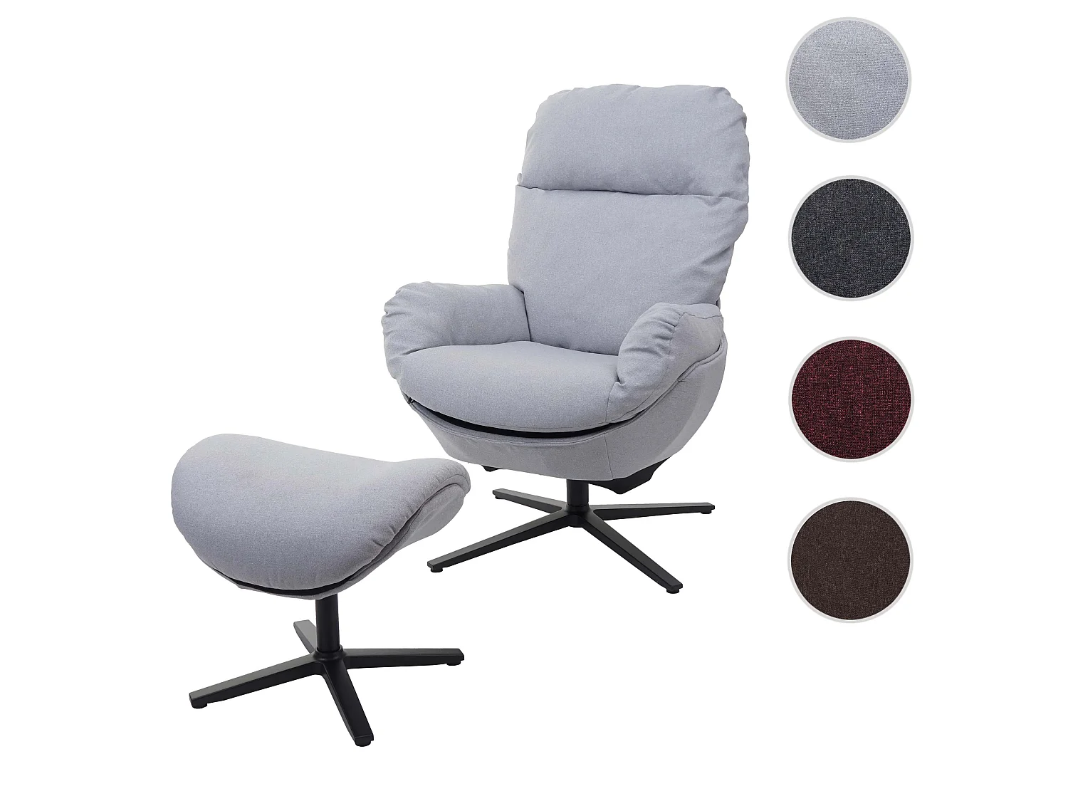 Leżanka + taboret obrotowy MCW-L12,  jasnoszary