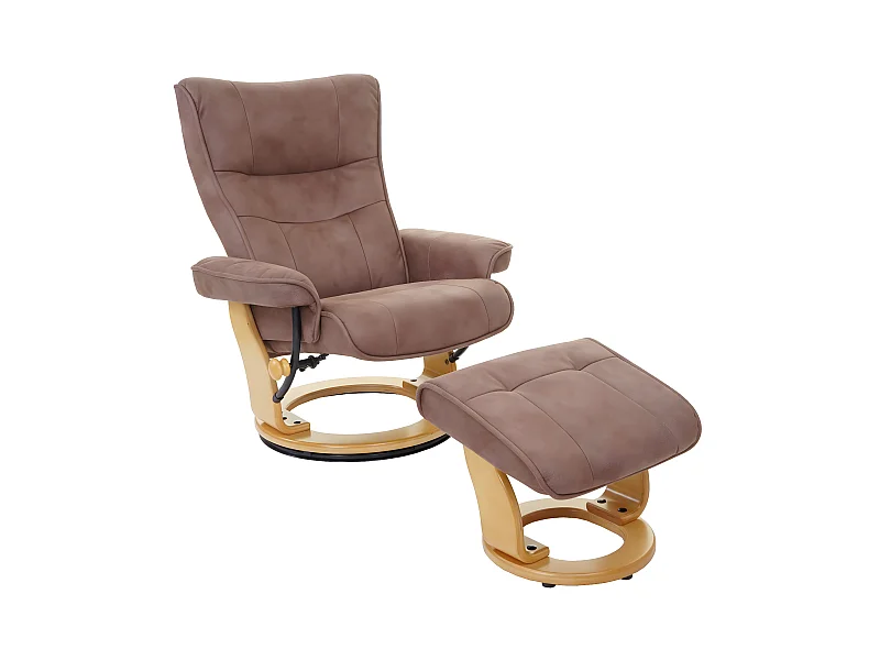 Leżanka Edmonton z taboretem,  antyczny brąz, naturalny brąz