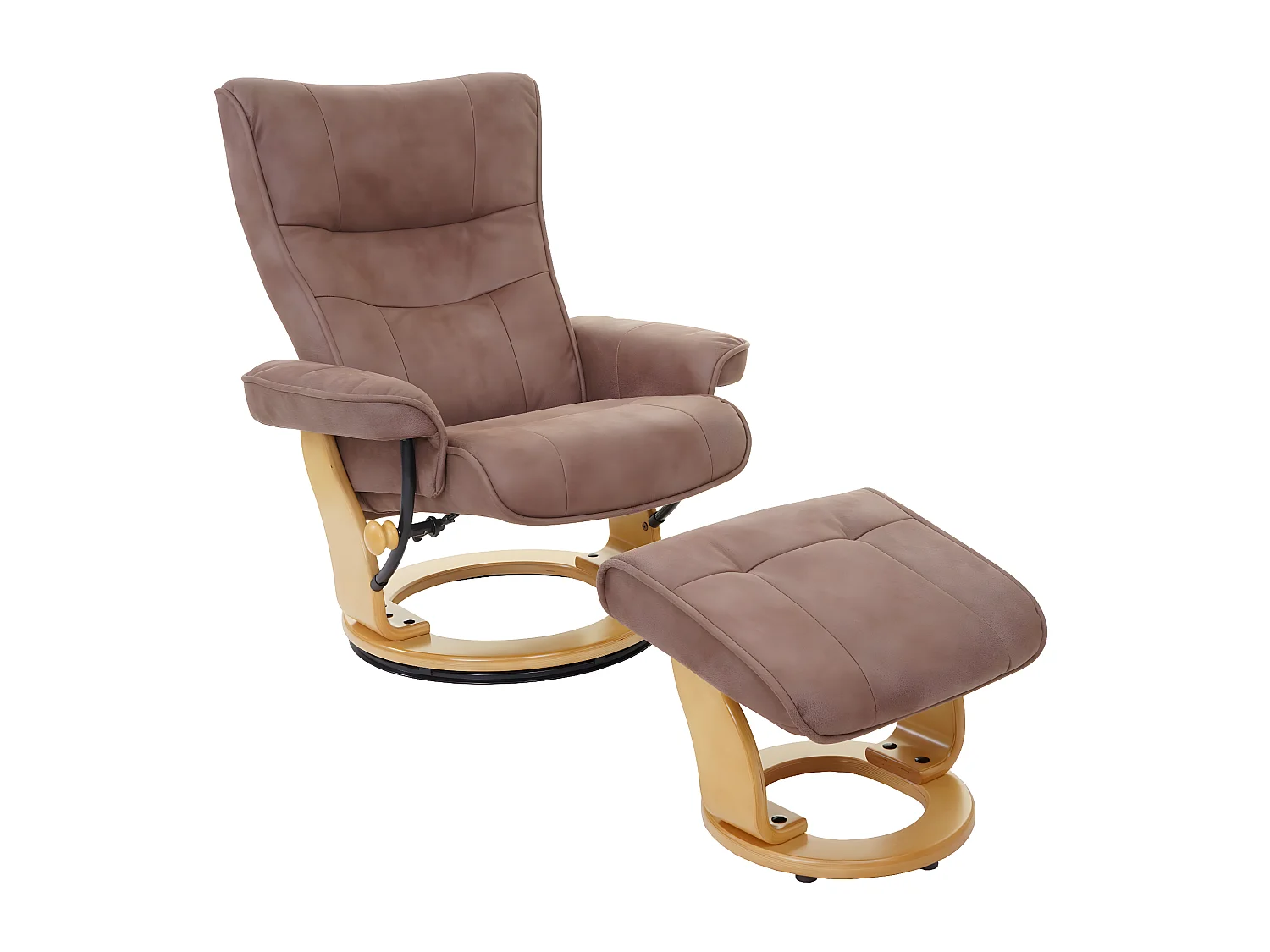 Fauteuil relax Edmonton avec pouf,  marron antique nature