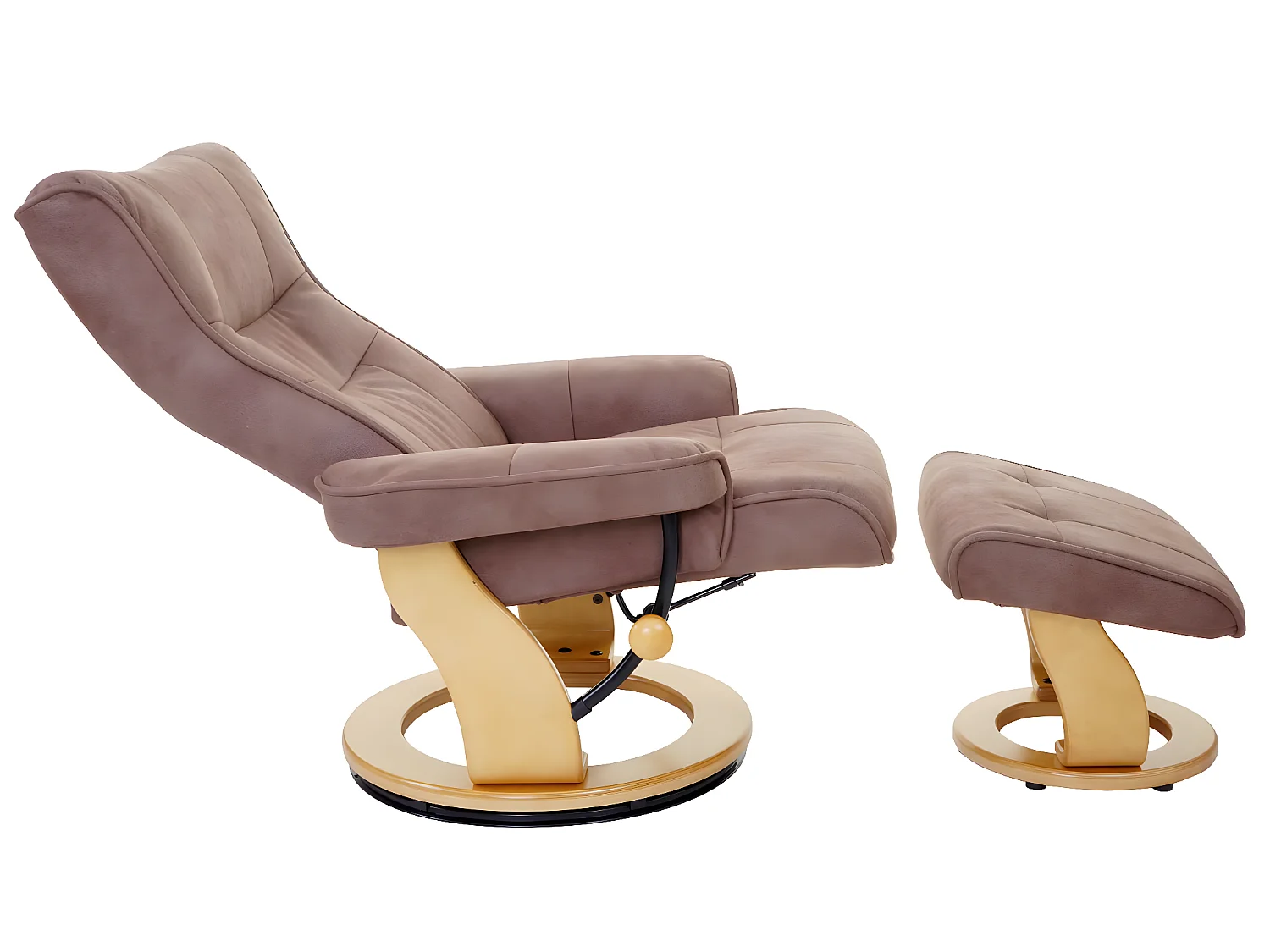 Fauteuil relax Edmonton avec pouf,  marron antique nature