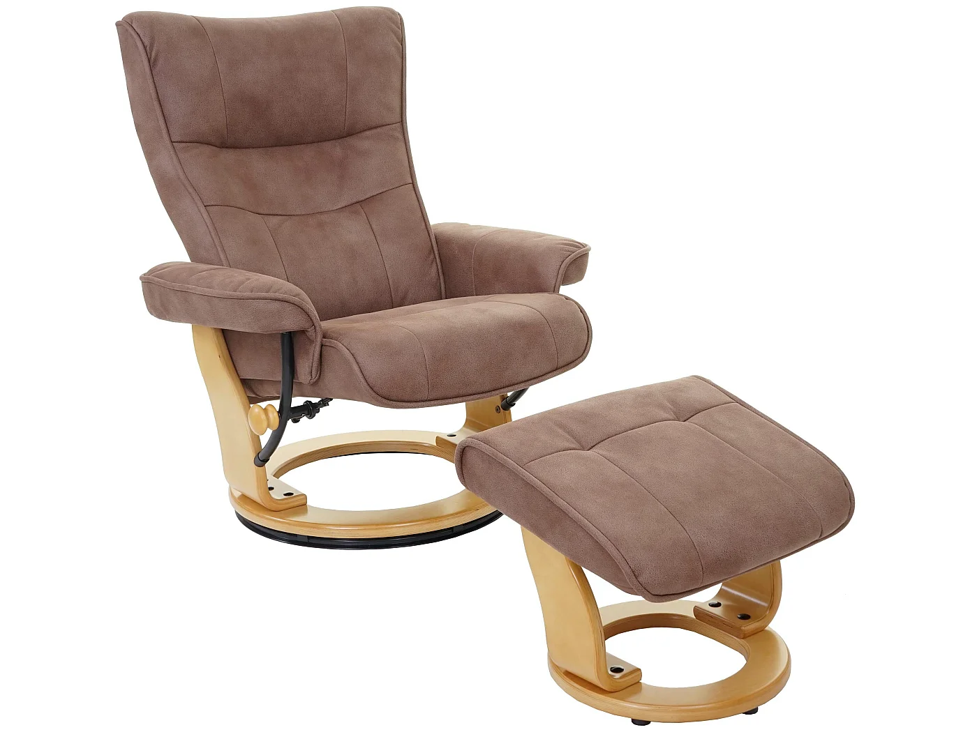 Fauteuil relax Edmonton avec pouf,  marron antique nature