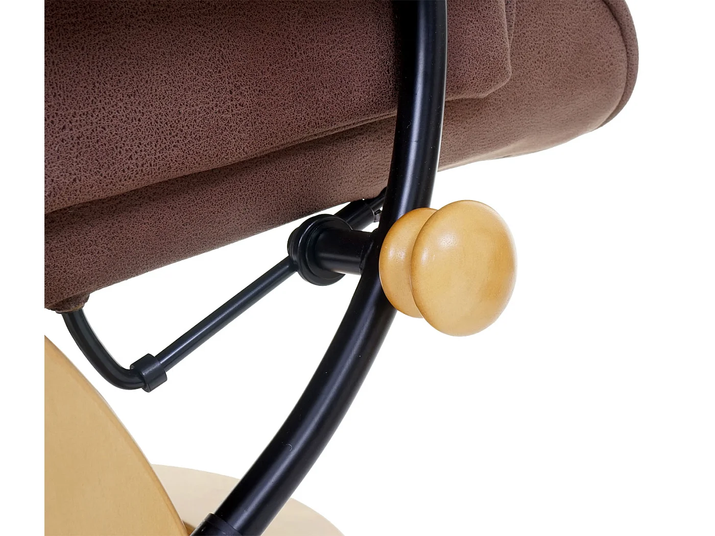 Fauteuil relax Edmonton avec pouf,  marron antique nature
