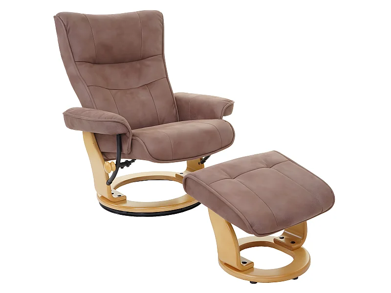 Relaxsessel Edmonton mit Hocker, Antikbraun, naturbraun