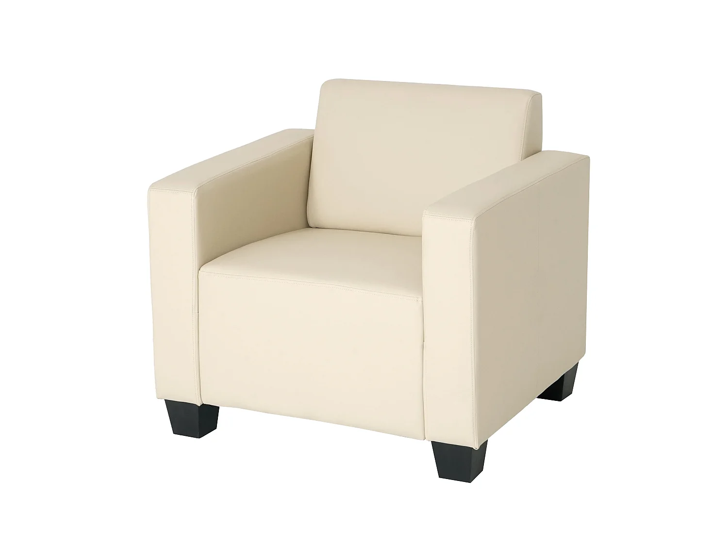 Salotto modulare componibile lounge moderno Lione N71 ecopelle poltrona avorio