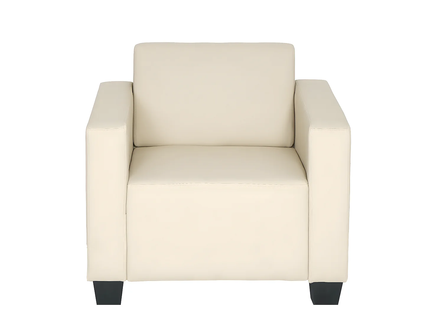 Salotto modulare componibile lounge moderno Lione N71 ecopelle poltrona avorio