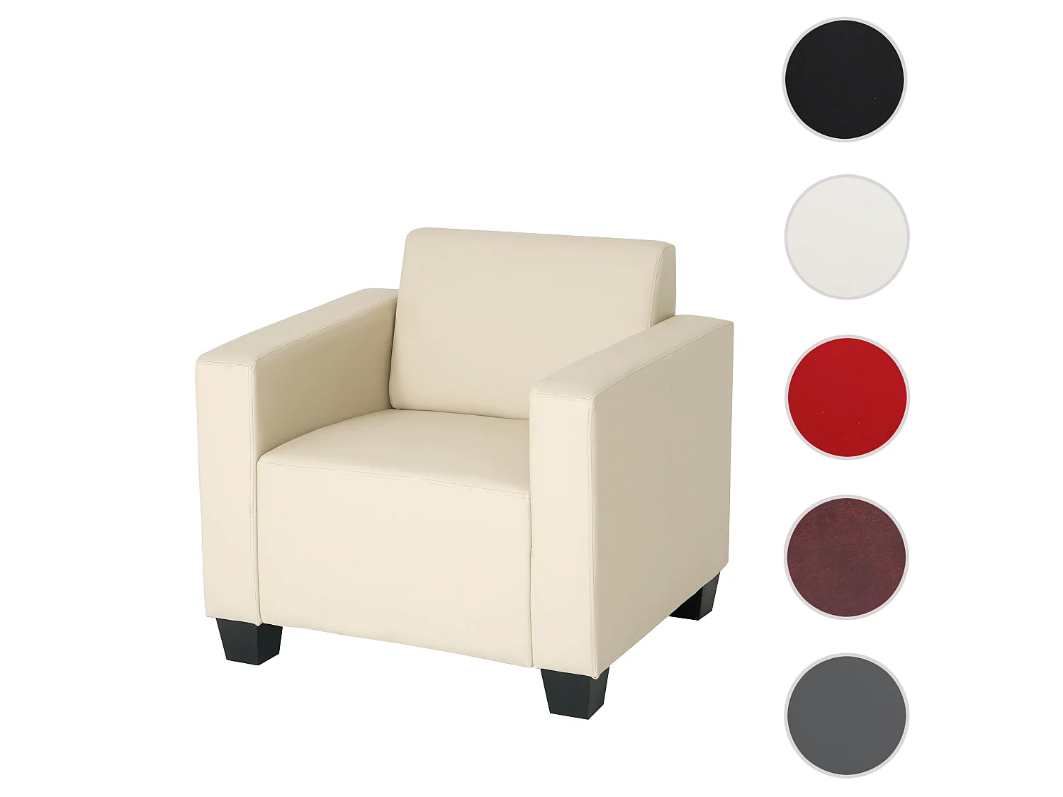 Salotto modulare componibile lounge moderno Lione N71 ecopelle poltrona avorio