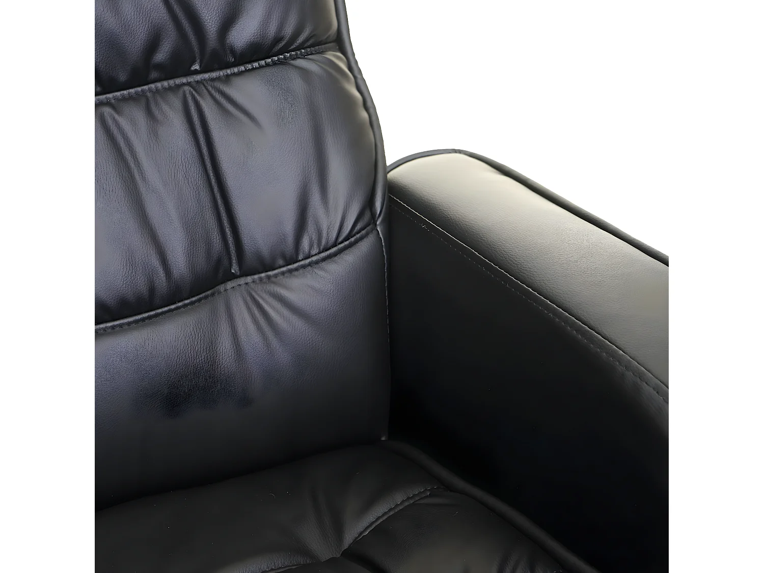 MCW-E30 sillón reclinable con taburete,  piel sintética negra