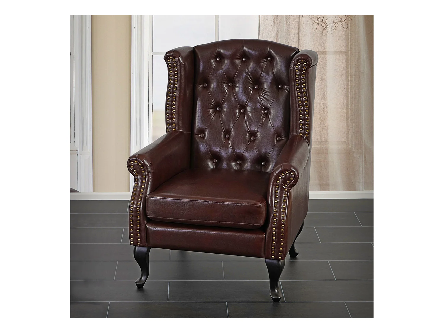 Fauteuil de relaxation Oxford,  brun antique sans pouf
