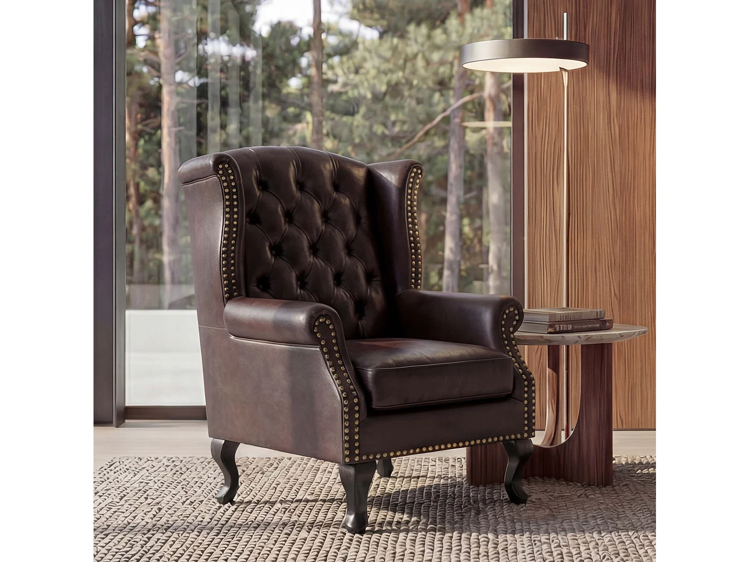 Fauteuil de relaxation Oxford,  brun antique sans pouf