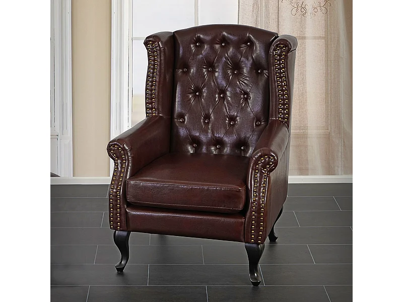 Fauteuil de relaxation Oxford,  brun antique sans pouf