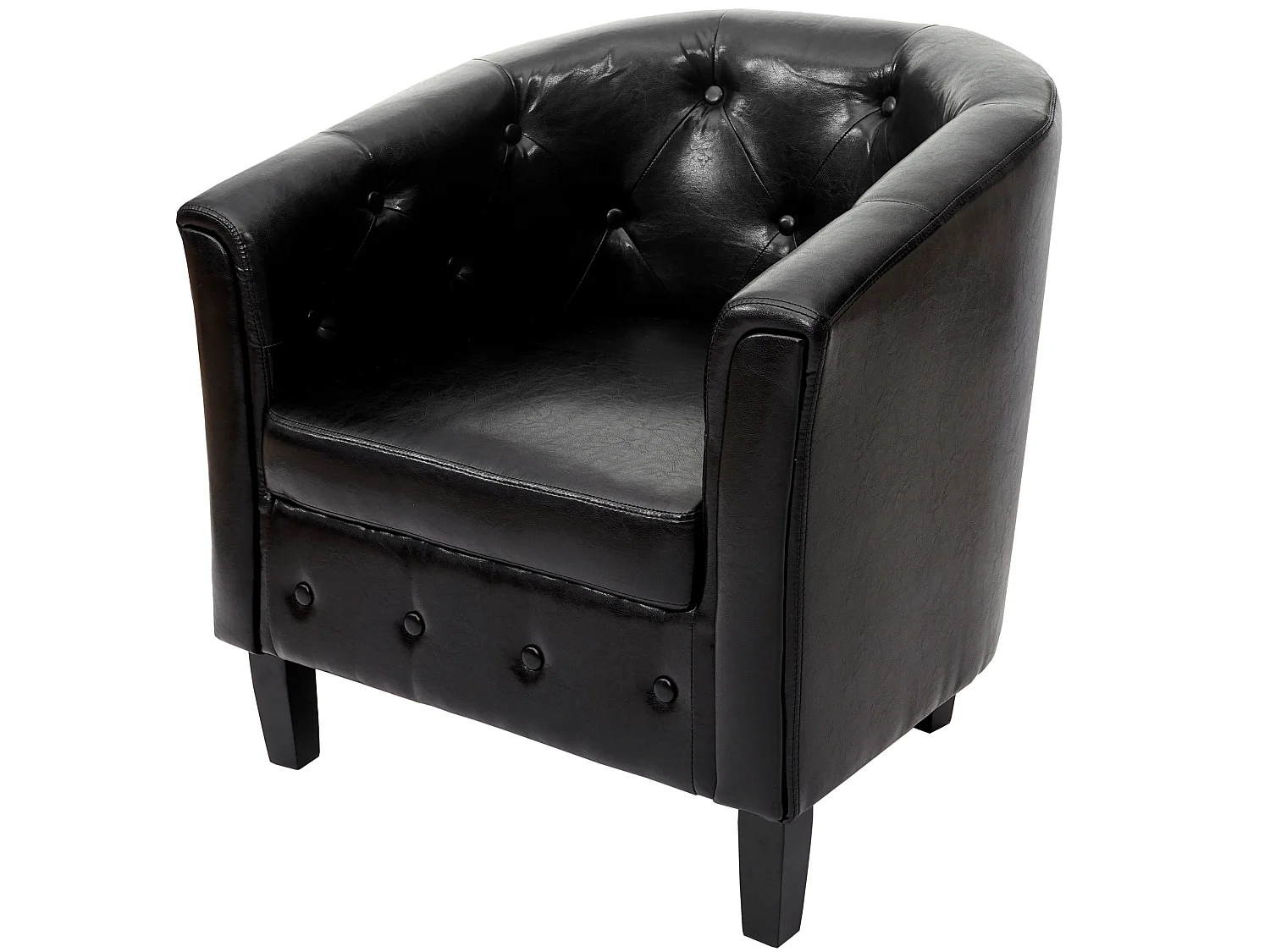 Fauteuil de détente Stafford T810,  noir avec rivets