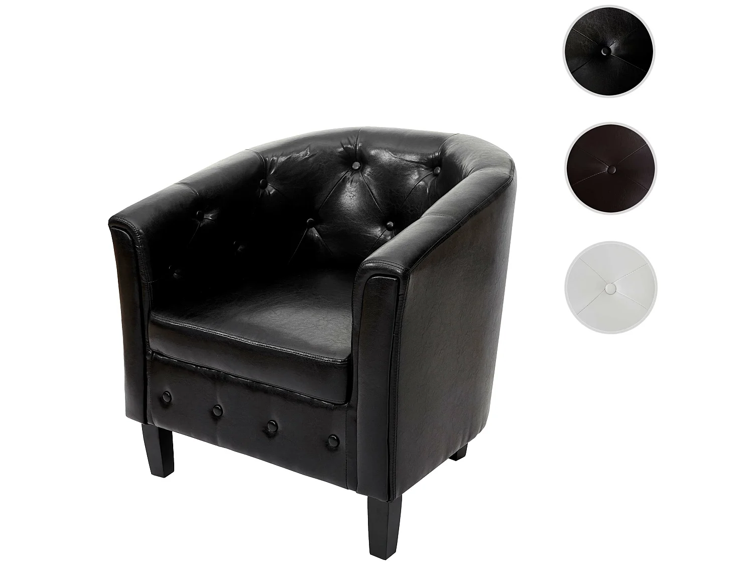 Fauteuil de détente Stafford T810,  noir avec rivets