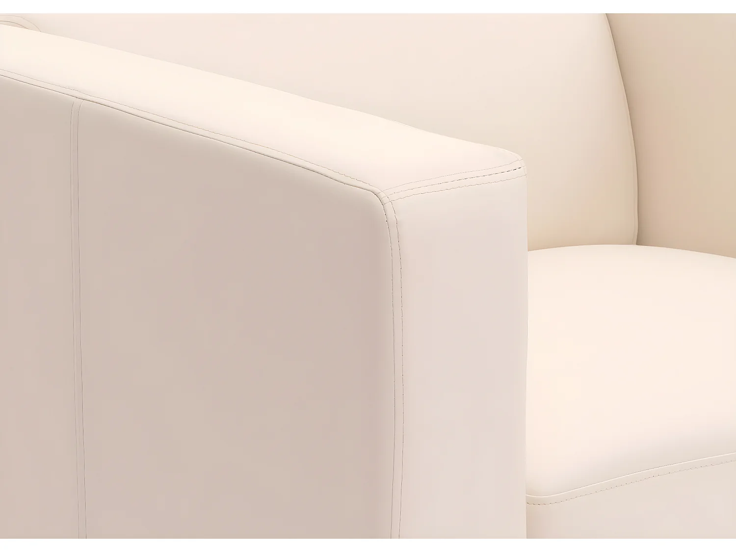 Fauteuil lounge Lille,  simili-cuir blanc