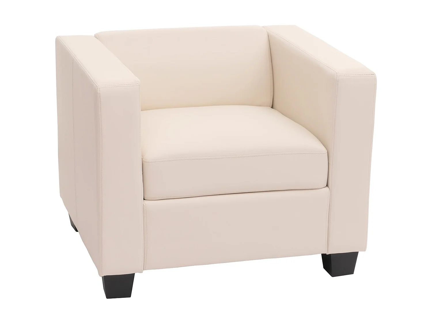 Fauteuil lounge Lille,  simili-cuir blanc