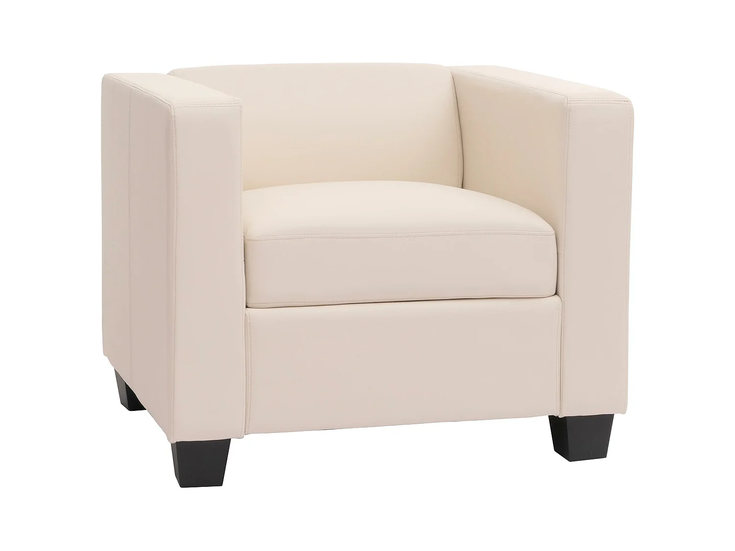 Fauteuil lounge Lille,  simili-cuir blanc